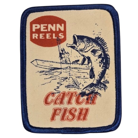 Vintage Penn Reels Catch Fish Patch FIshing Gear Reals Fisherman Grandpacore - Picture 4 of 7